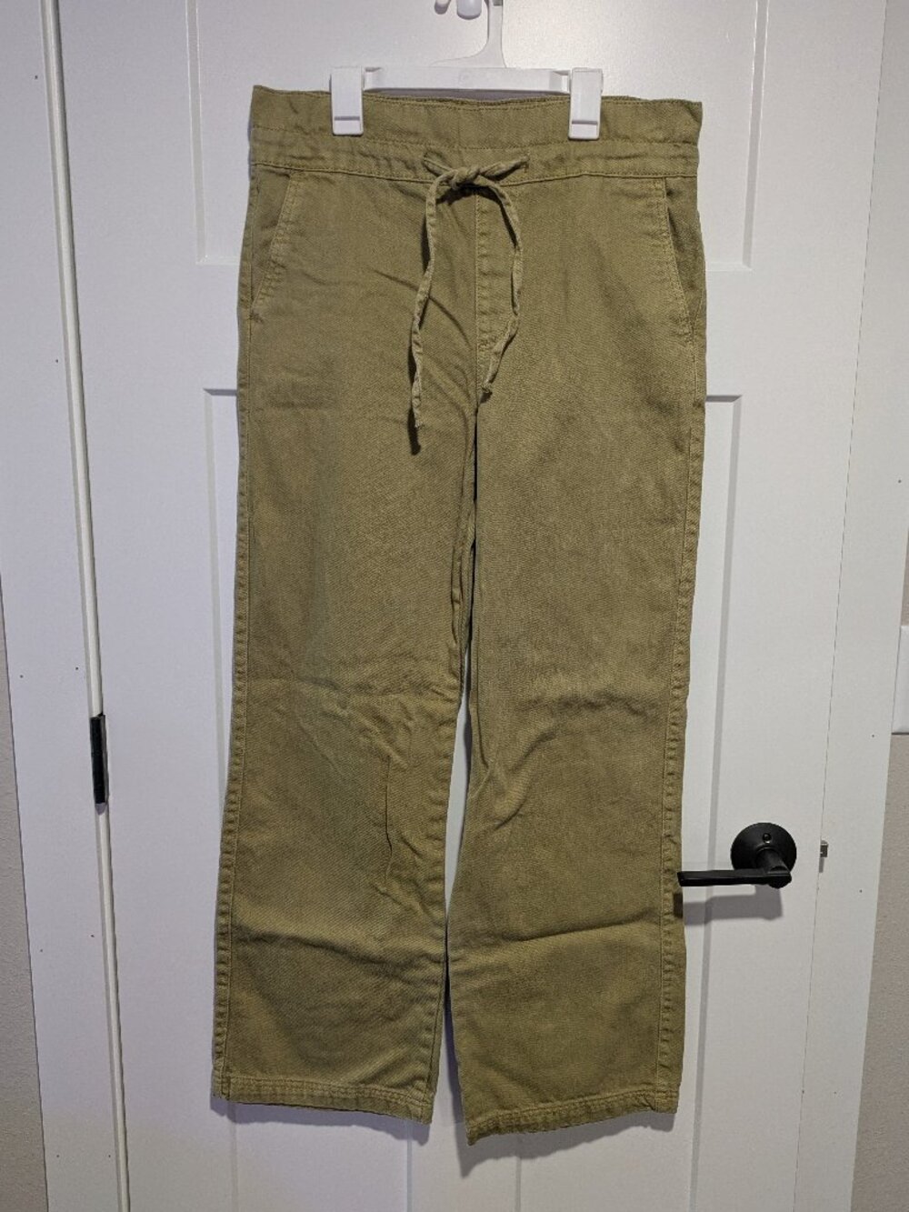 Universal Thread Utility Pants Elastic-Waist Tan Olive Wide Leg 00R